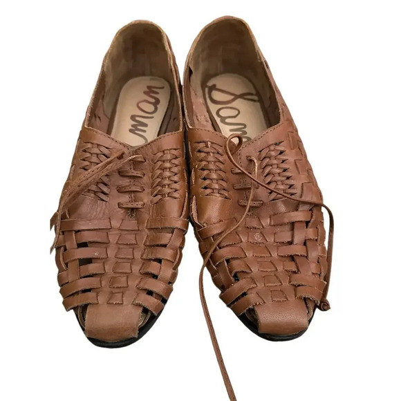 Sam Edelman Natural Woven Leather Avianna Huarache Flats Shoes Size 8M - Picture 2 of 8
